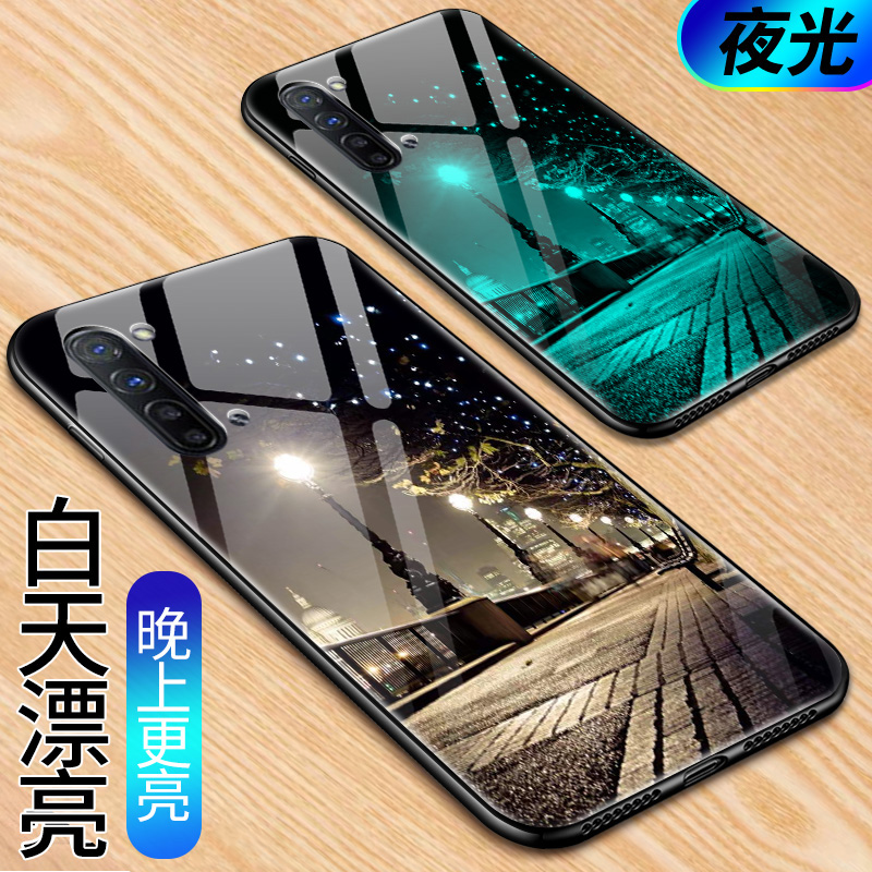 opporeno3手机壳夜光玻璃reno3pro硅胶保护套5G薄全包防摔外套opop潮牌oparen03por个性创意网红男女软边硬壳 - 图2