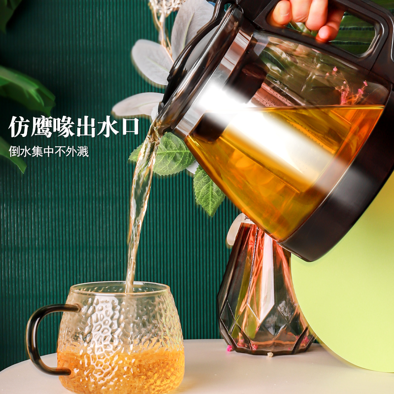 玻璃泡茶壶家用大容量2L泡茶水壶加厚单壶耐热过滤花茶壶茶具套装-图1