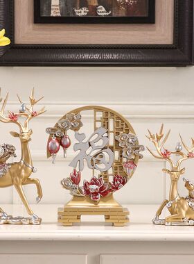电视柜装饰品摆件厅轻奢玄关鹿客