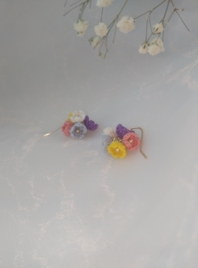 sugar手作钩织5朵花团蕾丝线