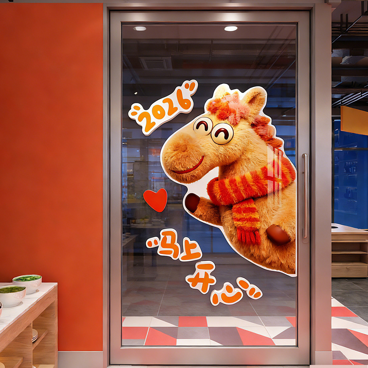 2026跨年元旦3d立体马年装饰墙贴玻璃门办公民宿氛围场景布置贴画,淘宝优惠券,粉丝福利购,淘宝优惠卷
