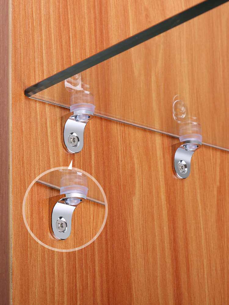 柏茵美玻璃钉隔板支撑钢化五金固定夹子卡子层板托夹扣配件架玻璃