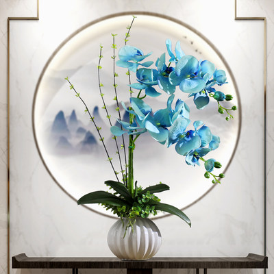 仿真花蝴蝶兰盆栽摆件假花绢花室内装饰花束客厅玄关摆设花瓶花艺 虎窝淘