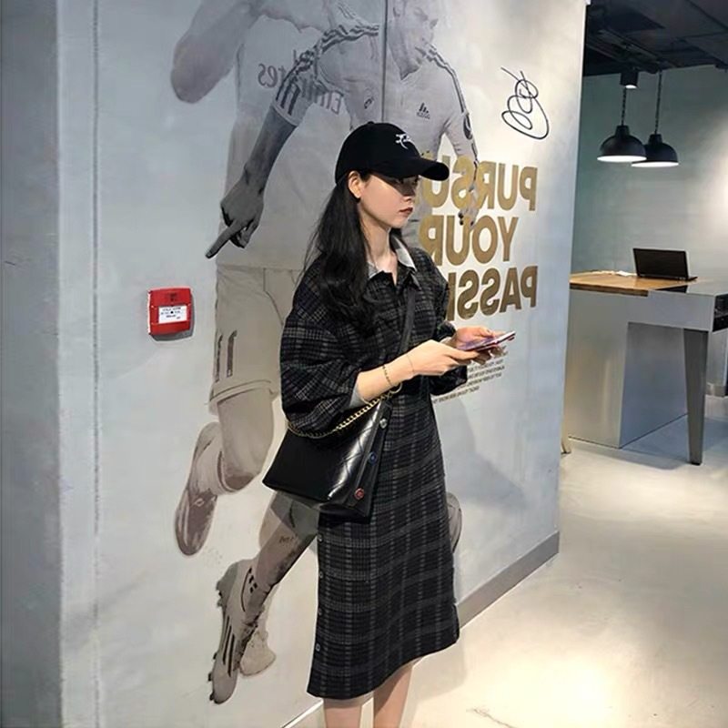 初秋季2022年新款小香风个子连衣裙 慕恋绒连衣裙