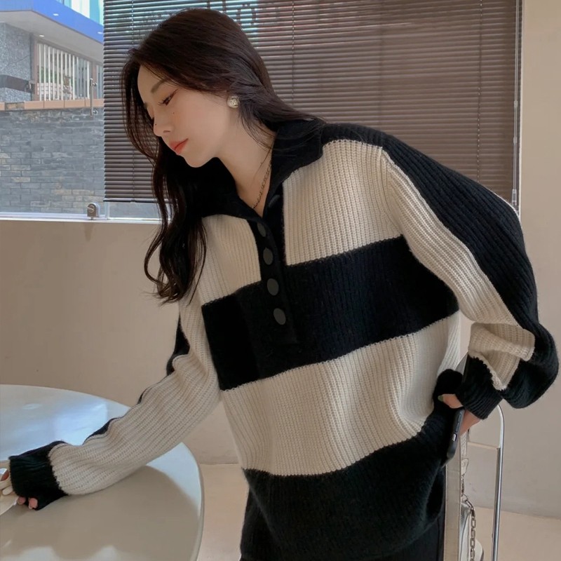 冬季2021年新款小众复古慵懒毛衣 慕恋绒毛衣