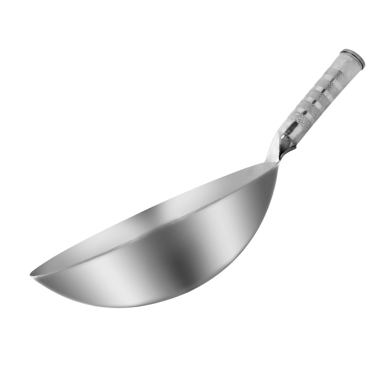 瑞安传家锅不粘锅不锈钢五星炒锅单柄无涂层圆底燃气灶厨师炒菜锅 - 图2