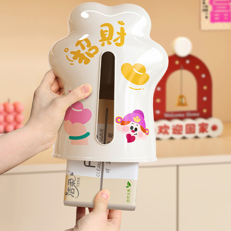 招财猫爪纸巾盒可爱高档轻奢抽纸盒车载家用茶几摆件餐巾纸收纳盒,淘宝优惠券,粉丝福利购,淘宝优惠卷