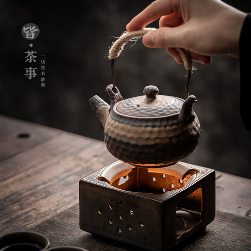 鎏金温茶炉中式功夫茶具家用茶道陶瓷蜡烛底座恒温器暖茶器保温座 - 图3