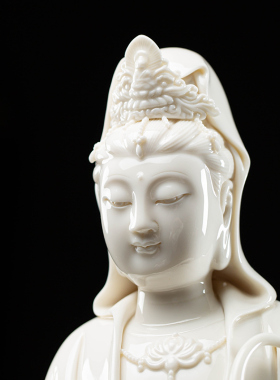 德化白瓷滴水观音菩萨佛像摆件
