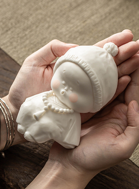 创意陶瓷萌趣小和尚摆件