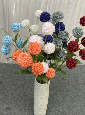 6头玲珑球仿真假花摆件 家居客厅阳台绢花装饰 婚庆礼堂吊顶假花