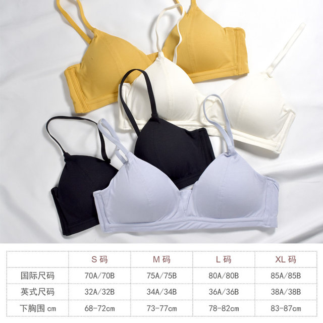 Underwear women's bras, small breasts, not empty cups, sweet summer girls, thin and fairy like insert style French triangular cups without steel rings