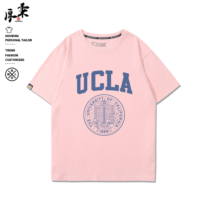 UCLA联名加州大学洛杉矶分校周边纪念品短袖校服纯棉T恤宽松衣服-图1