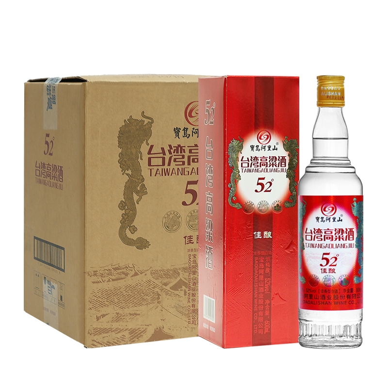 宝岛阿里山高粱酒52度白酒整箱拍六瓶纯粮食酒水佳酿盒装节日送礼
