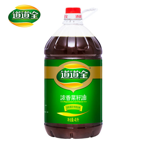 道道全浓香菜籽油4L非转基因物理压榨食用油家庭装口味香浓菜油 - 图0