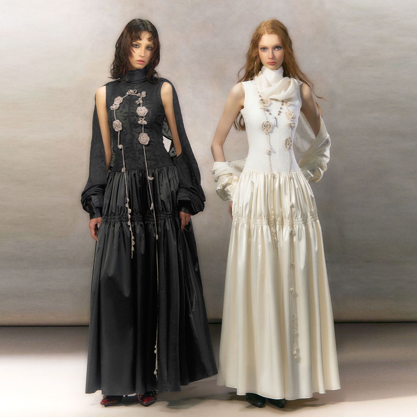 【李梦同款】OfAkiva“芙罗拉”藤蔓花朵打揽拼接连衣裙女印花裙,淘宝优惠券,粉丝福利购,淘宝优惠卷