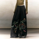 OfAkiva passing through mountains and seas original hand-painted floral print wide-leg pants loose casual pants