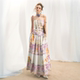 OfAkiva She's Healing French Resort Style Fashion Suit Women's Spring and Summer Floral Tube Top Umbrella Skirt Suit