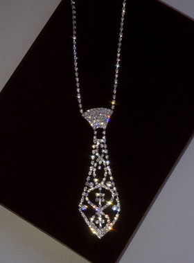 镂空领带女小众设计感choker长款