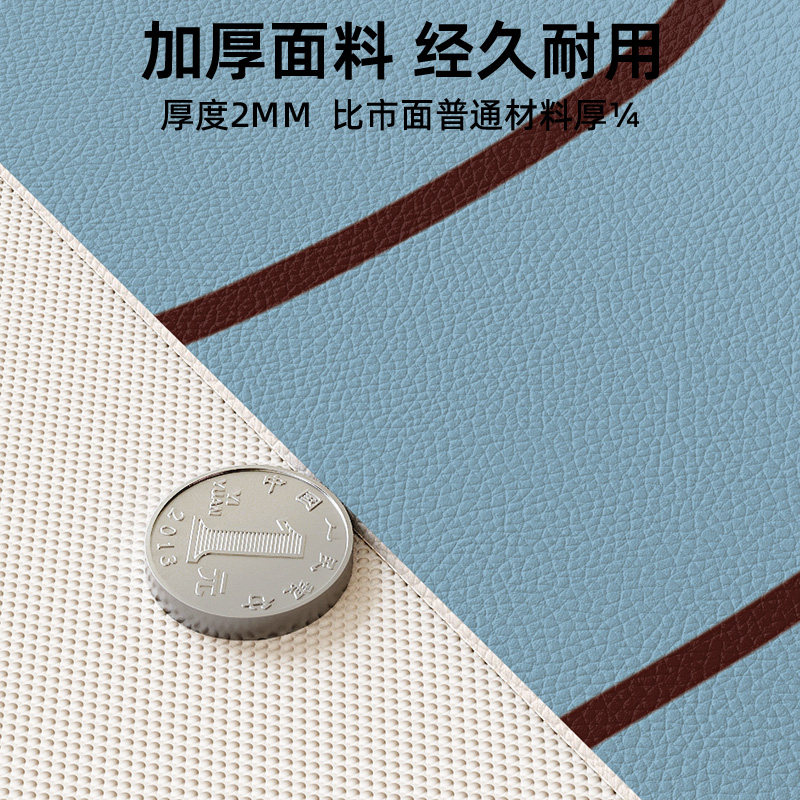 蓝色格纹皮革餐边柜垫防水茶几电视柜桌面盖布厨房免洗耐脏防尘垫,淘宝优惠券,粉丝福利购,淘宝优惠卷