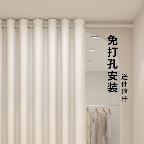 轻奢试衣间门帘遮挡帘高级感丝绒隔断帘挂帘布帘卧室衣帽间遮挡帘 - 图2
