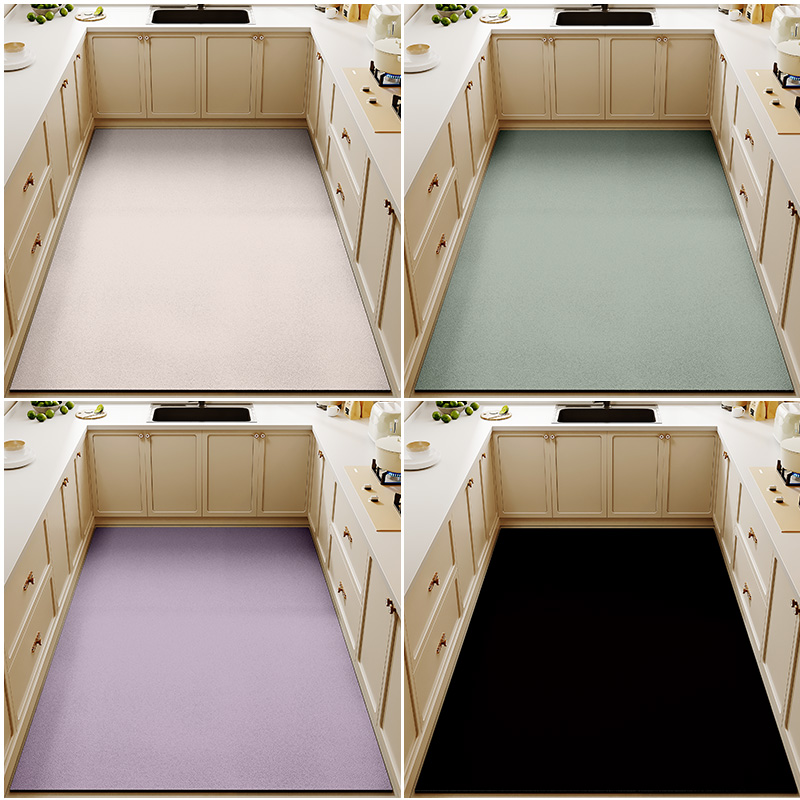 纯色厨房地垫pvc防油可擦免洗满铺地毯可裁剪皮革耐免打理防滑垫 - 图2