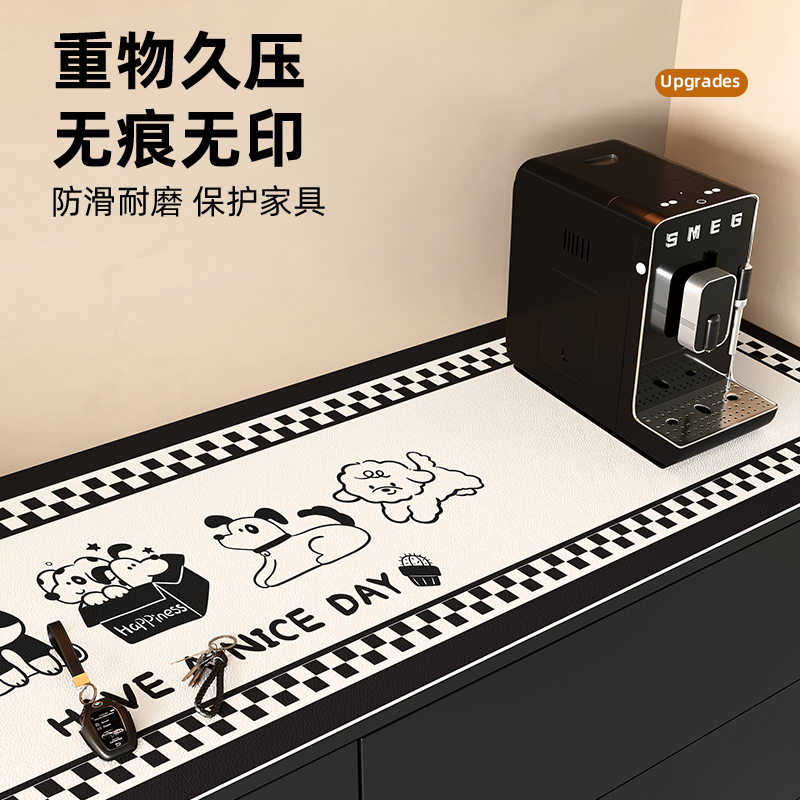 轻奢高级感餐边柜桌垫玄关柜鞋柜防水桌布酒柜电视柜台面保护垫子,淘宝优惠券,粉丝福利购,淘宝优惠卷