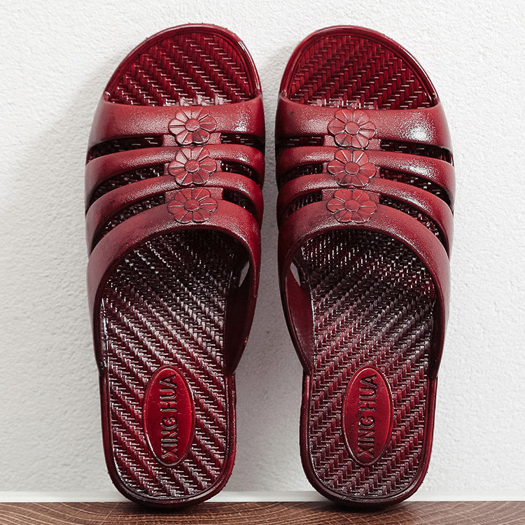 妈妈拖鞋女中老人塑胶防滑洗澡浴室夏家居软底奶奶老式平底拖鞋油,淘宝优惠券,粉丝福利购,淘宝优惠卷