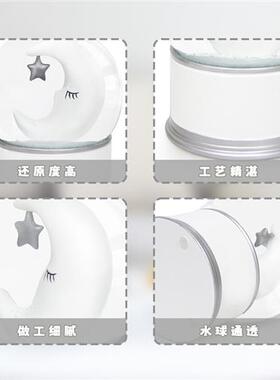 树脂雪花球月亮摆件个性工艺品轻奢节日礼品玻璃水球水晶球工厂