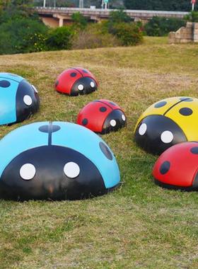 卡通瓢虫摆件户外玻璃钢昆虫雕塑园林景观小区幼儿园商场装饰美陈