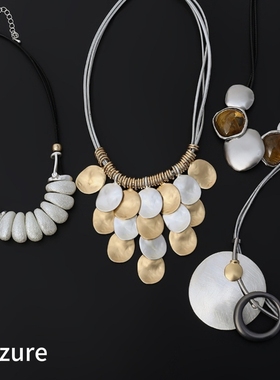 小红书推荐女款项链大项链欧美夸张轻奢高级感金属时尚撞色锁骨链