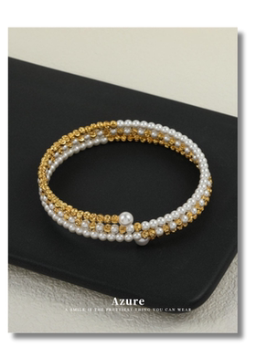 豆豆施家珍珠手链多层女小众设计高级感叠戴手镯细珍珠手链多圈