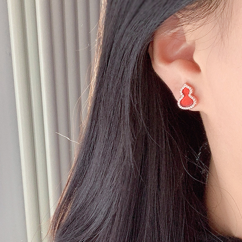 奥米迪奥虎年红葫芦2022新年女耳钉 aomidior耳钉