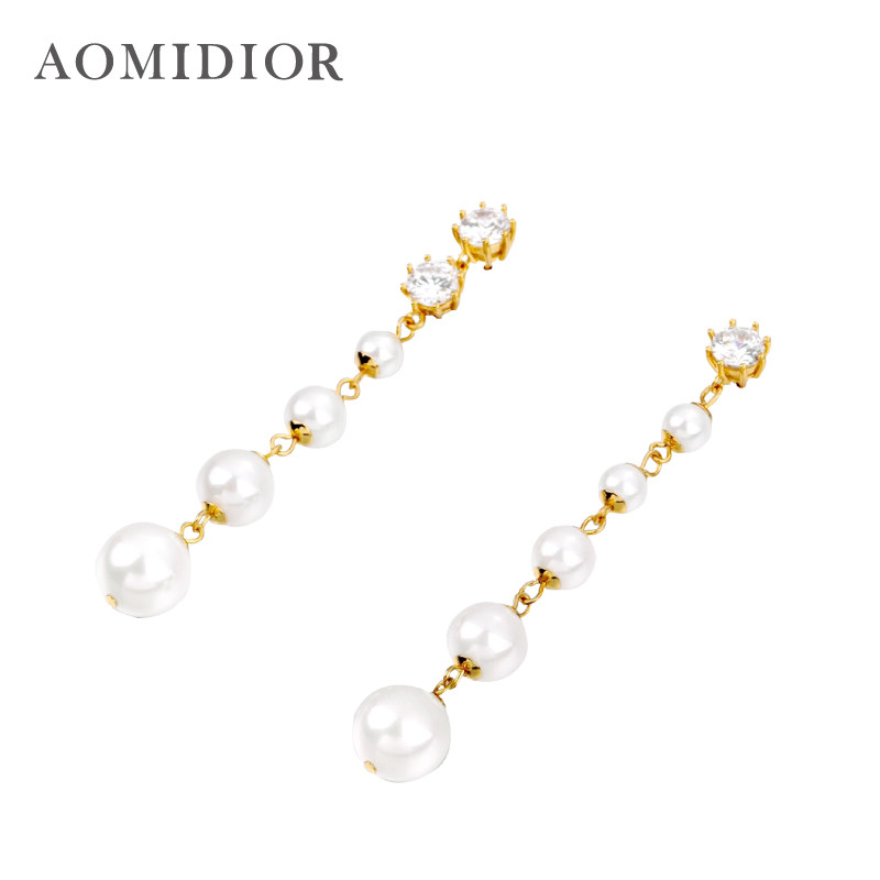 奥米迪奥珍珠长款女新款ins耳环 aomidior耳钉