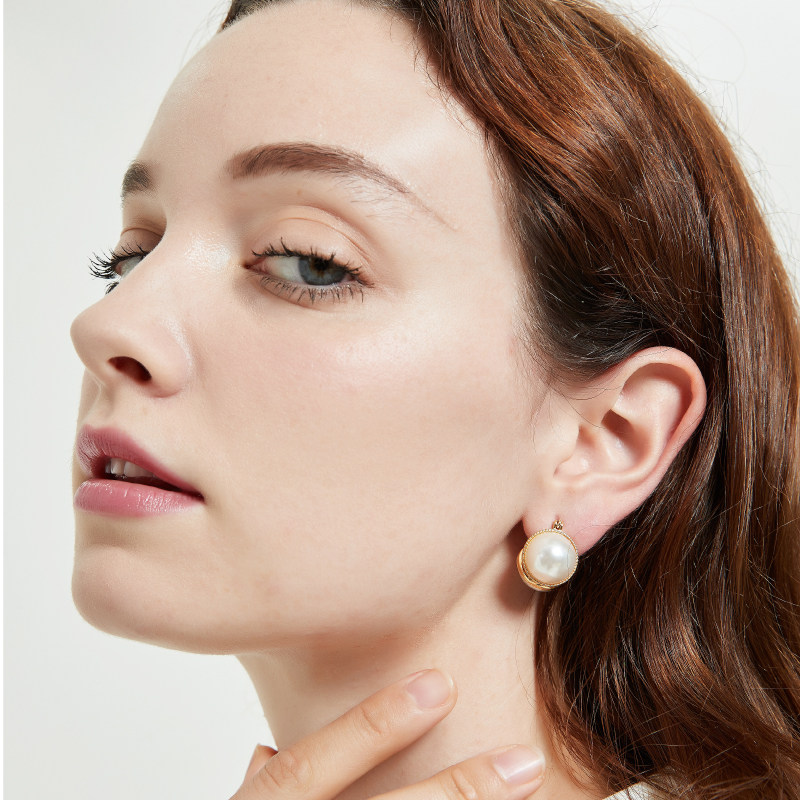 奥米迪奥双面珍珠气质百搭2021耳扣 aomidior耳钉