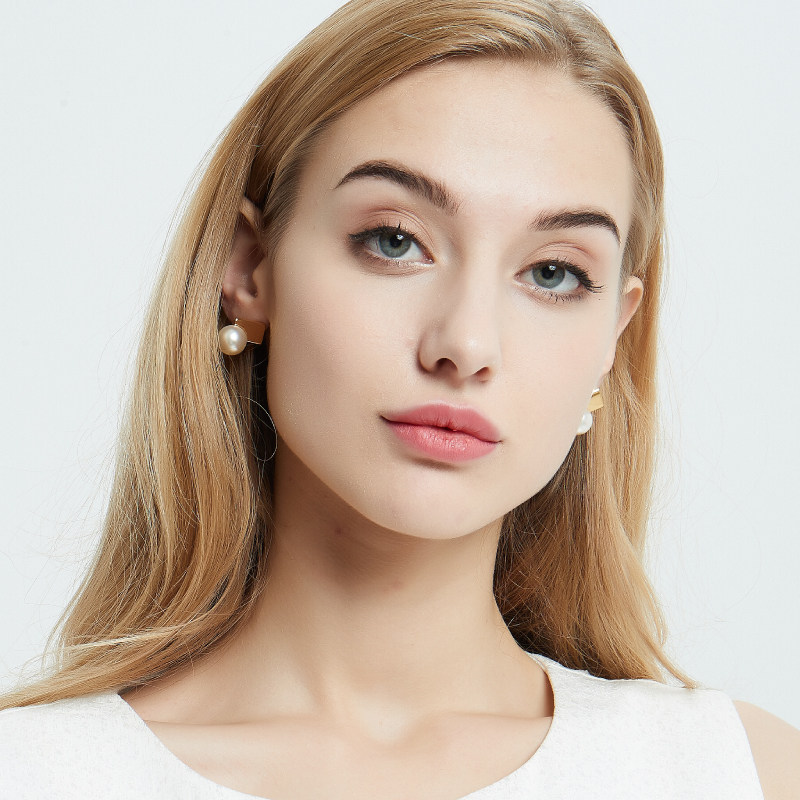 奥米迪奥几何珍珠韩国甜美个性耳钉 aomidior耳钉