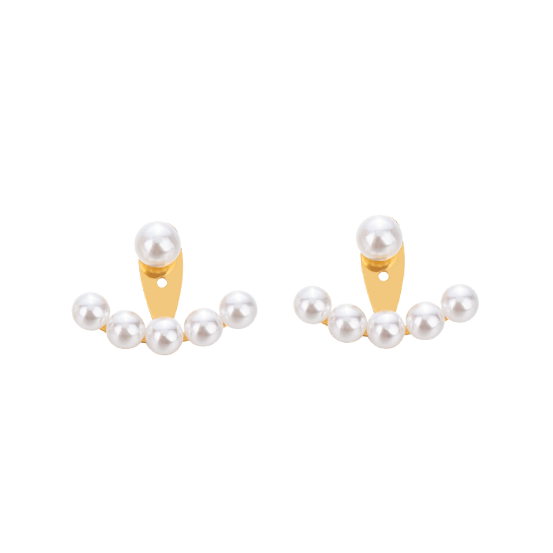 奥米迪奥扇形珍珠可调节两戴款耳钉 aomidior耳钉