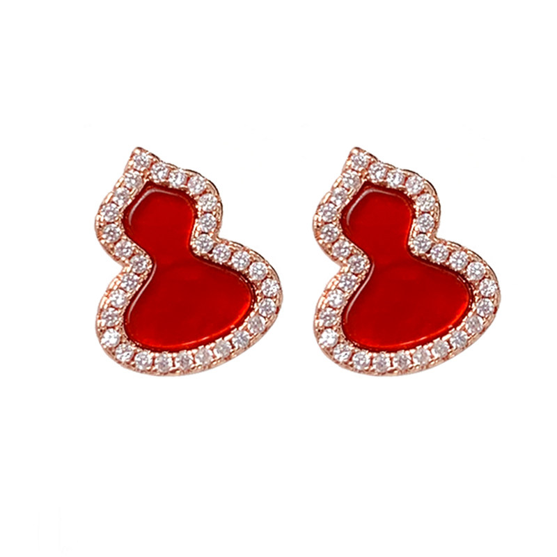 奥米迪奥虎年红葫芦2022新年女耳钉 aomidior耳钉