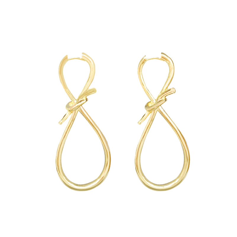 奥米迪奥新款蝴蝶结黄金色网红耳环 aomidior耳环