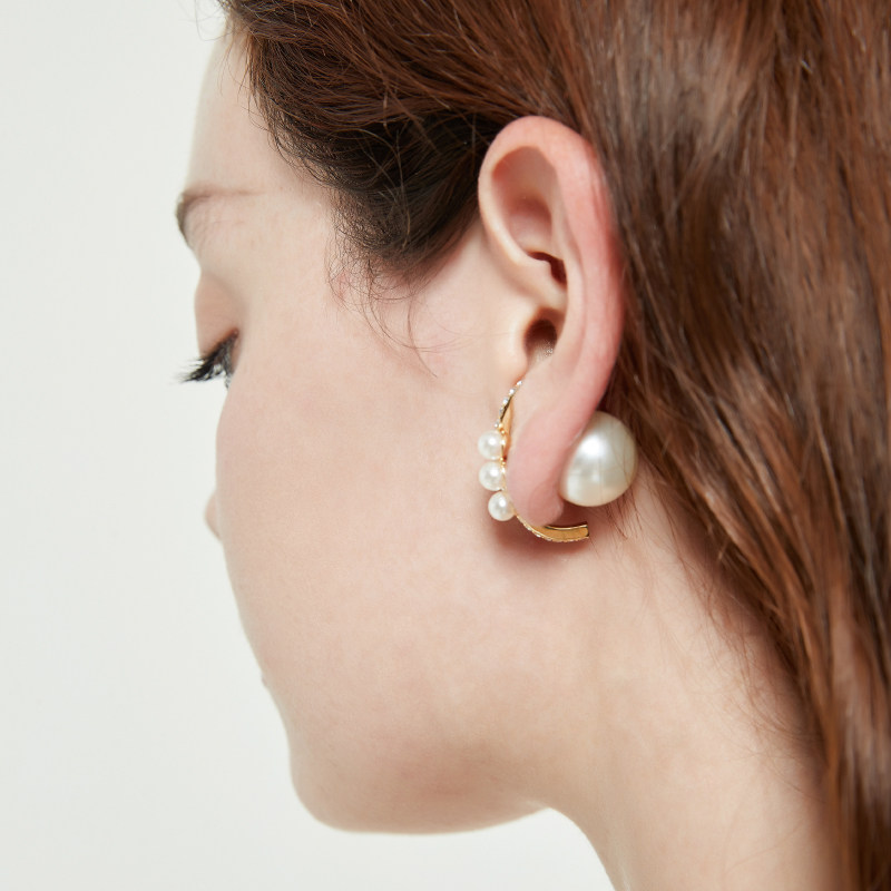 奥米迪奥前后款两戴珍珠气质款耳钉 aomidior耳环