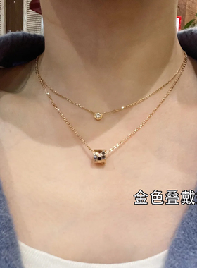 18k单钻项链飞碟系列泡泡玫瑰金锁骨链高级感轻奢小众独钻吊坠