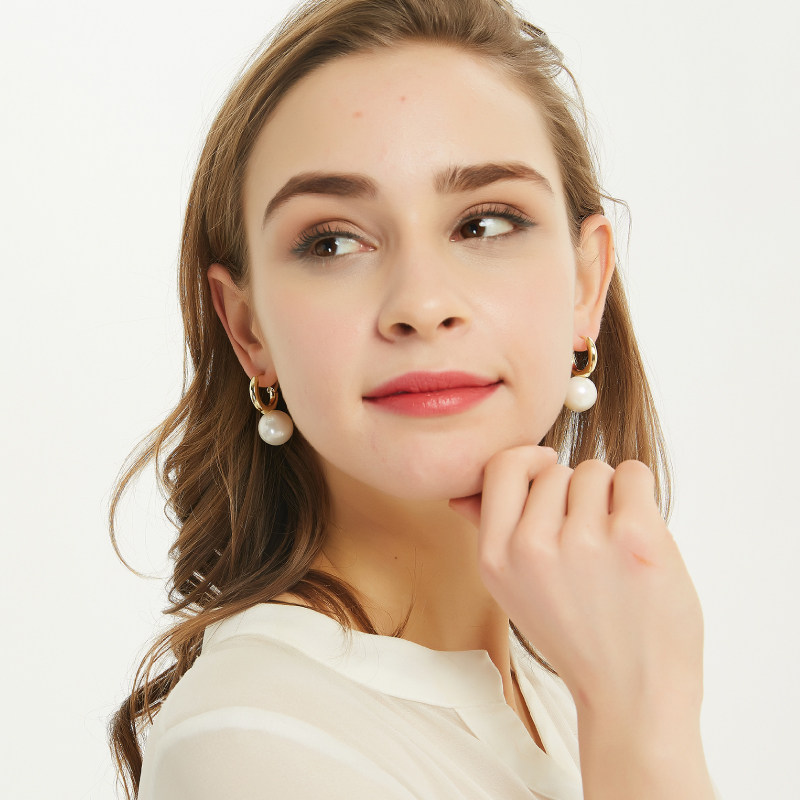 奥米迪奥珍珠女气质韩国个性潮耳环 aomidior耳钉