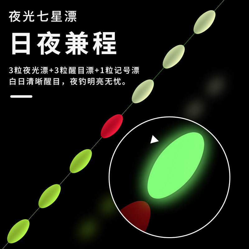 夜光七星漂线组套装全套传统朝天钩钓鱼主线组成品高灵敏度鲫鱼漂,淘宝优惠券,粉丝福利购,淘宝优惠卷