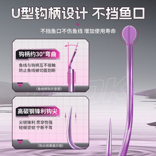 贾东普旗舰店鱼钩狼族鲤散装新关东金袖钓鱼钩进口鱼勾鲫鱼钩渔钩 - 图3