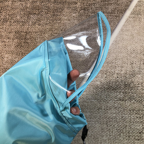 【狗爸自制】湖蓝色小型狗狗雨衣拉链四脚全包雨披冲锋衣雪纳瑞 - 图0