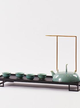 新中式禅意绿色茶具茶p壶艺术样板间书房酒店茶桌茶室软装饰品摆
