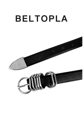 BELTOPLA金属环扣设计师款黑腰带