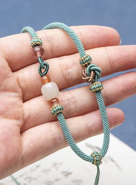 情侣和田玉曼陀罗结手串