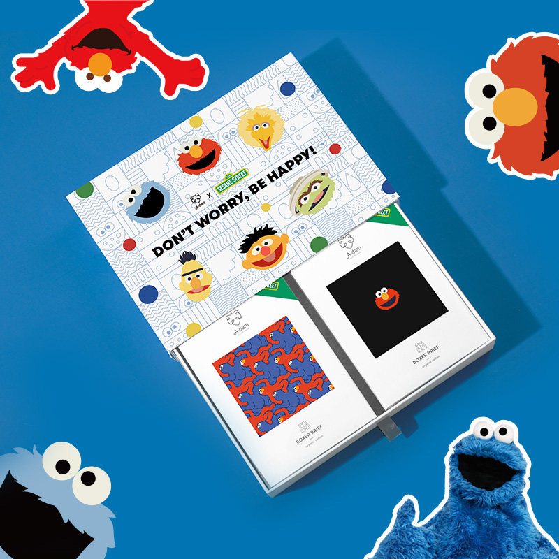 adam荷兰进口芝麻街联名男士袜子 adamunderwear男平角内裤