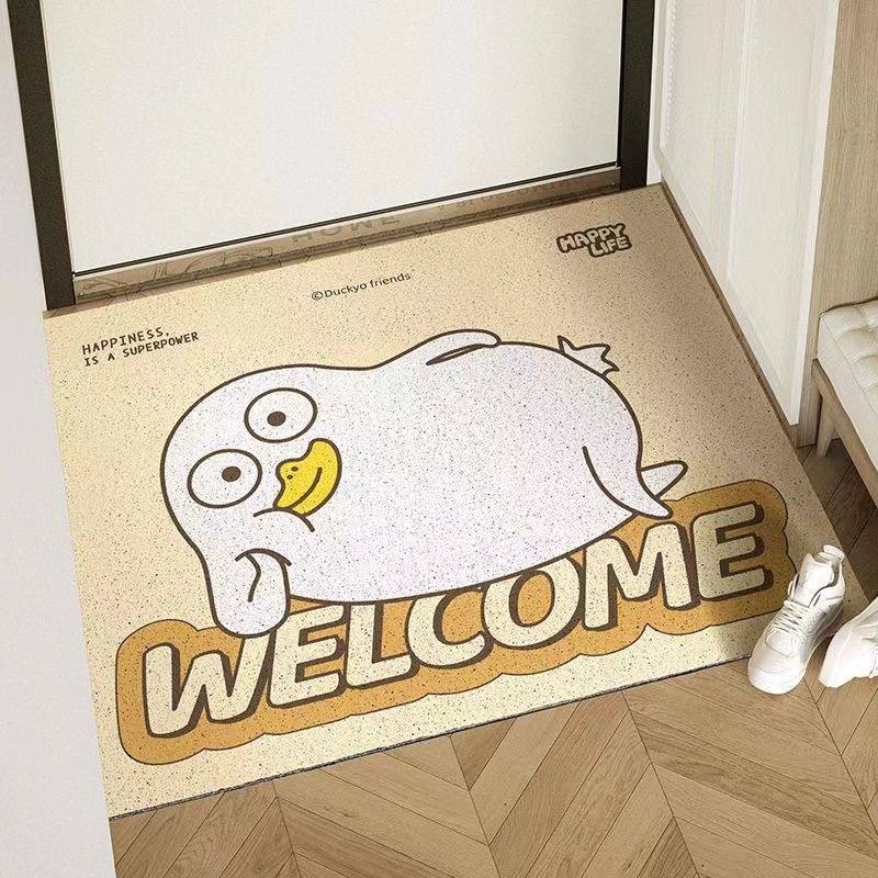 小刘鸭入户门垫玄关门口蹭土丝圈地垫家用防滑卡通可裁剪pvc脚垫,淘宝优惠券,粉丝福利购,淘宝优惠卷